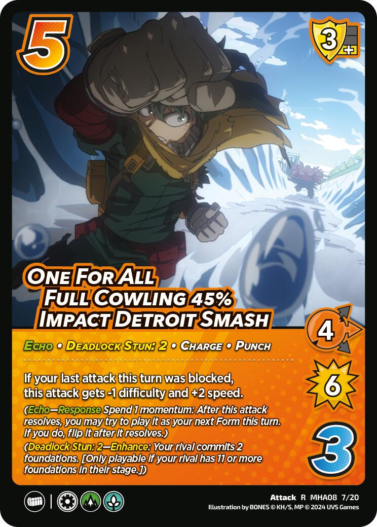 One For All Full Cowling 45% Impact Detroit Smash [Challenger Series: My Hero Academia - Dark Hero Arc] | Amazing Games TCG