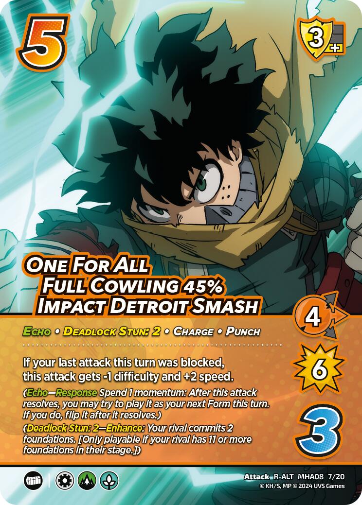 One For All Full Cowling 45% Impact Detroit Smash (Alternate Art) [Challenger Series: My Hero Academia - Dark Hero Arc] | Amazing Games TCG