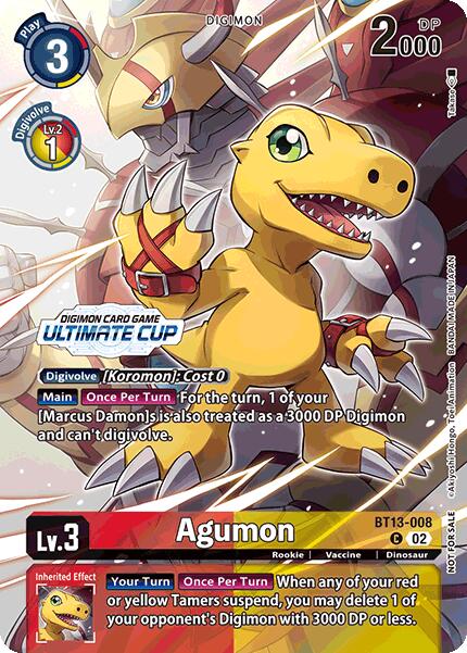 Agumon [BT13-008] (Ultimate Cup 2024) [Versus Royal Knights Booster] | Amazing Games TCG