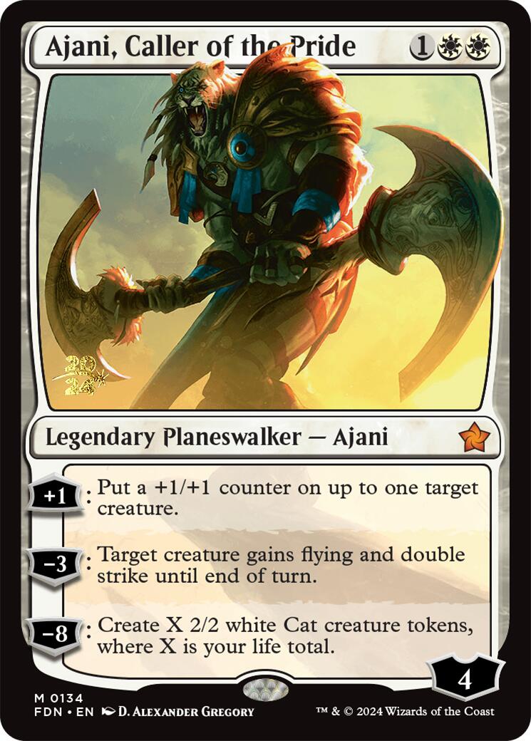 Ajani, Caller of the Pride [Foundations Prerelease Promos] | Amazing Games TCG