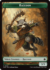 Elf Warrior // Raccoon Doubled-Sided Token [Foundations Tokens] | Amazing Games TCG