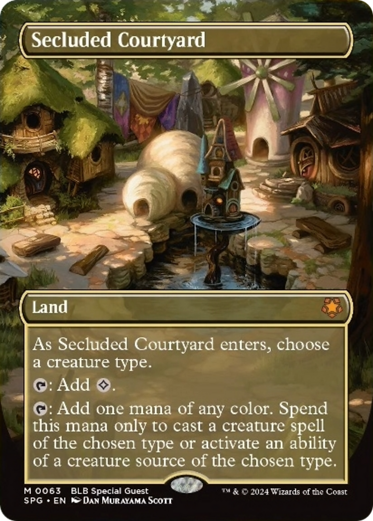 Secluded Courtyard (Borderless) [Bloomburrow Special Guests] | Amazing Games TCG