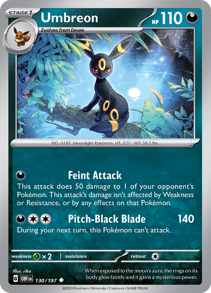 Umbreon (130/197) [Scarlet & Violet: Obsidian Flames] | Amazing Games TCG