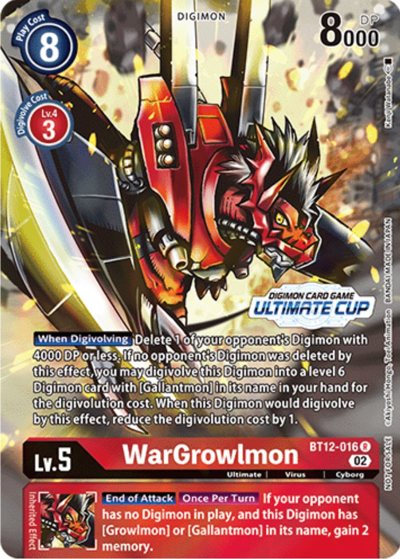 WarGrowlmon [BT12-016] (Ultimate Cup) [Across Time Promos] | Amazing Games TCG