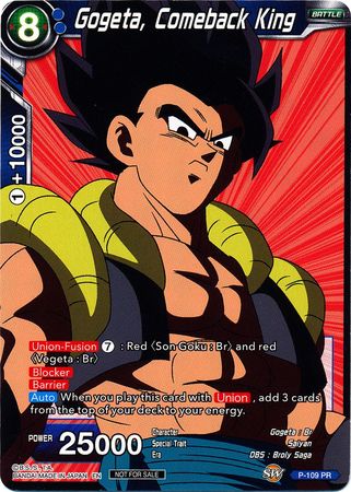 Gogeta, Comeback King (Broly Pack Vol. 3) (P-109) [Promotion Cards] | Amazing Games TCG