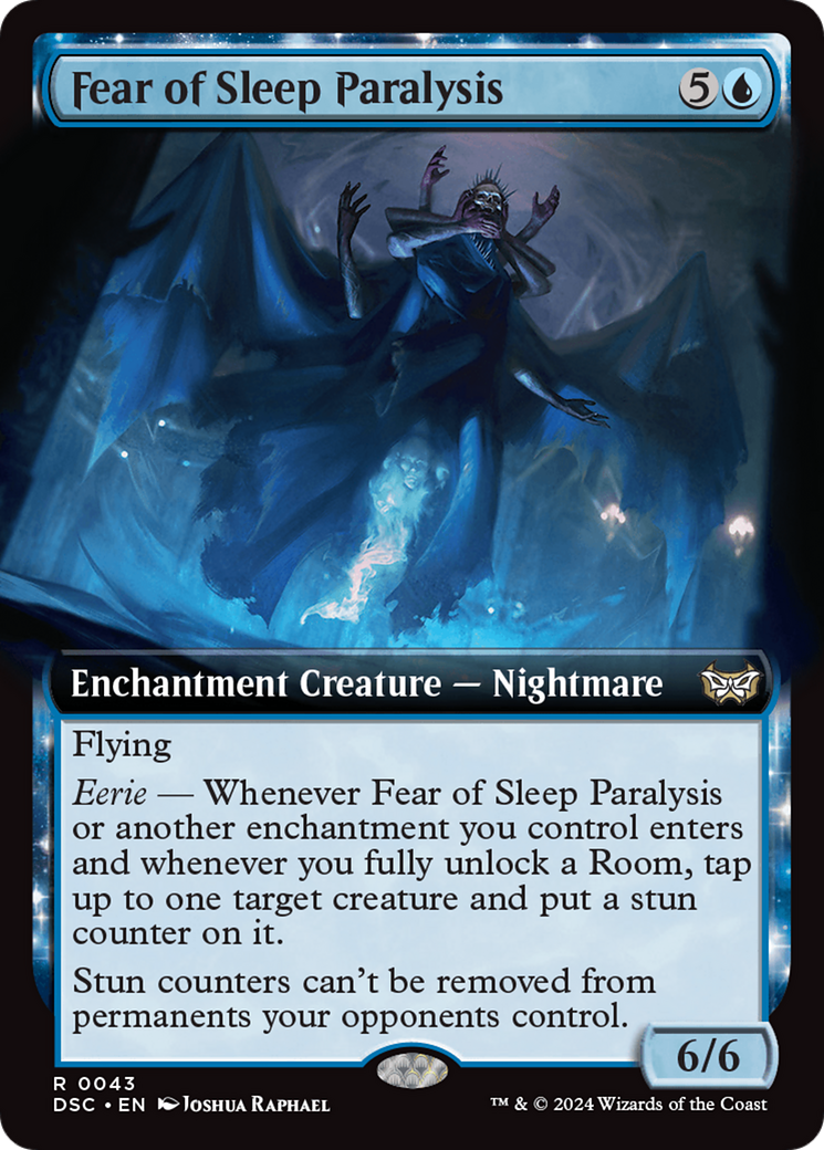 Fear of Sleep Paralysis (Extended Art) [Duskmourn: House of Horror Commander] | Amazing Games TCG