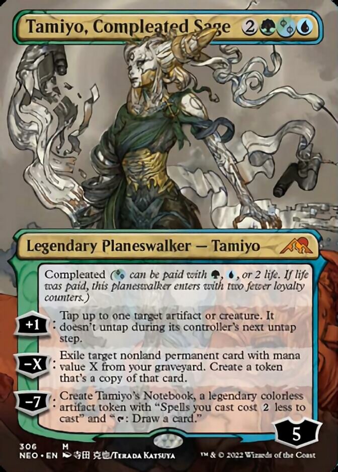 Tamiyo, Compleated Sage (Borderless) [Kamigawa: Neon Dynasty] | Amazing Games TCG