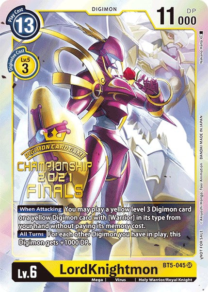 LordKnightmon [BT5-045] (2021 Championship Finals Event Pack Alt-Art Gold Stamp Set) [Battle of Omni Promos] | Amazing Games TCG