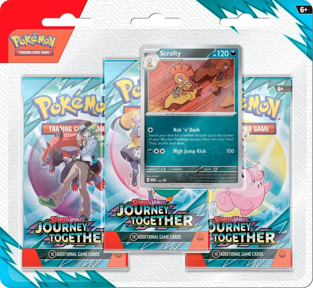 Pokémon TCG: Scarlet & Violet: Journey Together 3 Pack Blister (Scrafty)