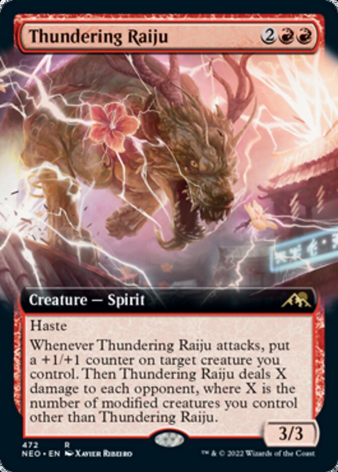 Thundering Raiju (Extended Art) [Kamigawa: Neon Dynasty] | Amazing Games TCG