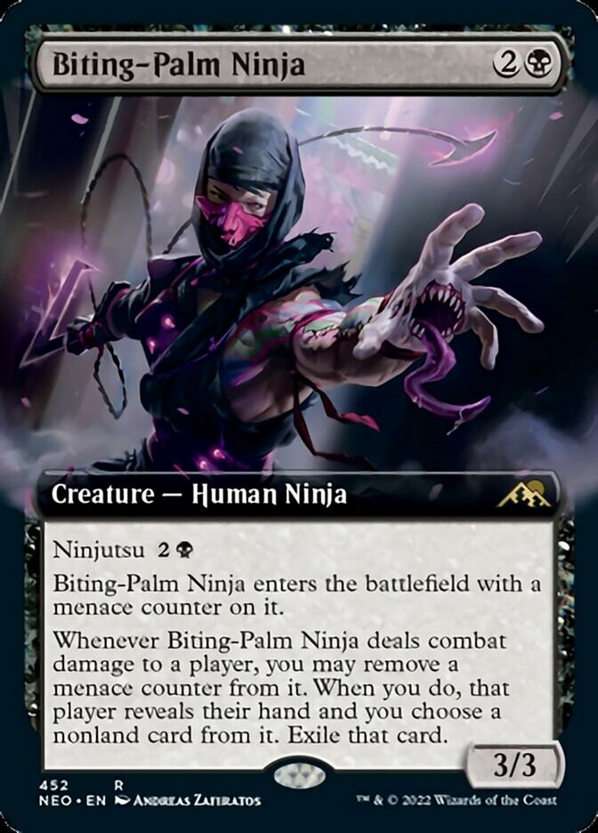 Biting-Palm Ninja (Extended Art) [Kamigawa: Neon Dynasty] | Amazing Games TCG