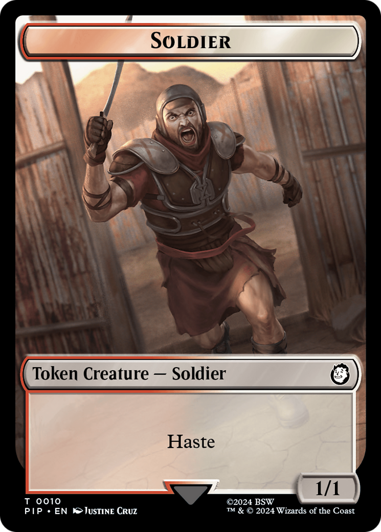 Soldier (0010) // Warrior Double-Sided Token [Fallout Tokens] | Amazing Games TCG