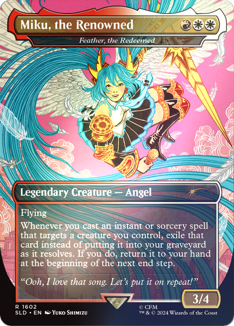 Miku, the Renowned - Feather, the Redeemed (Rainbow Foil) [Secret Lair Drop Series] | Amazing Games TCG