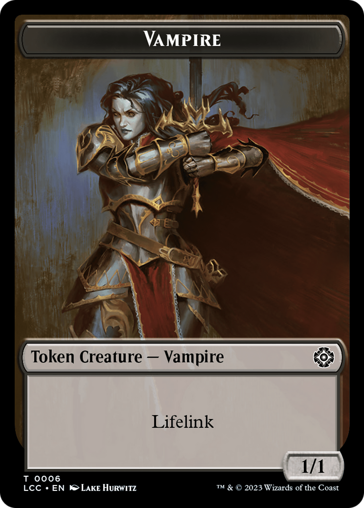 Vampire (0006) // Vampire Demon Double-Sided Token [The Lost Caverns of Ixalan Commander Tokens] | Amazing Games TCG