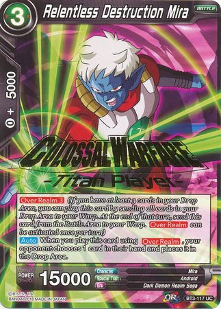 Relentless Destruction Mira (Titan Player Stamped) (BT3-117) [Tournament Promotion Cards] | Amazing Games TCG