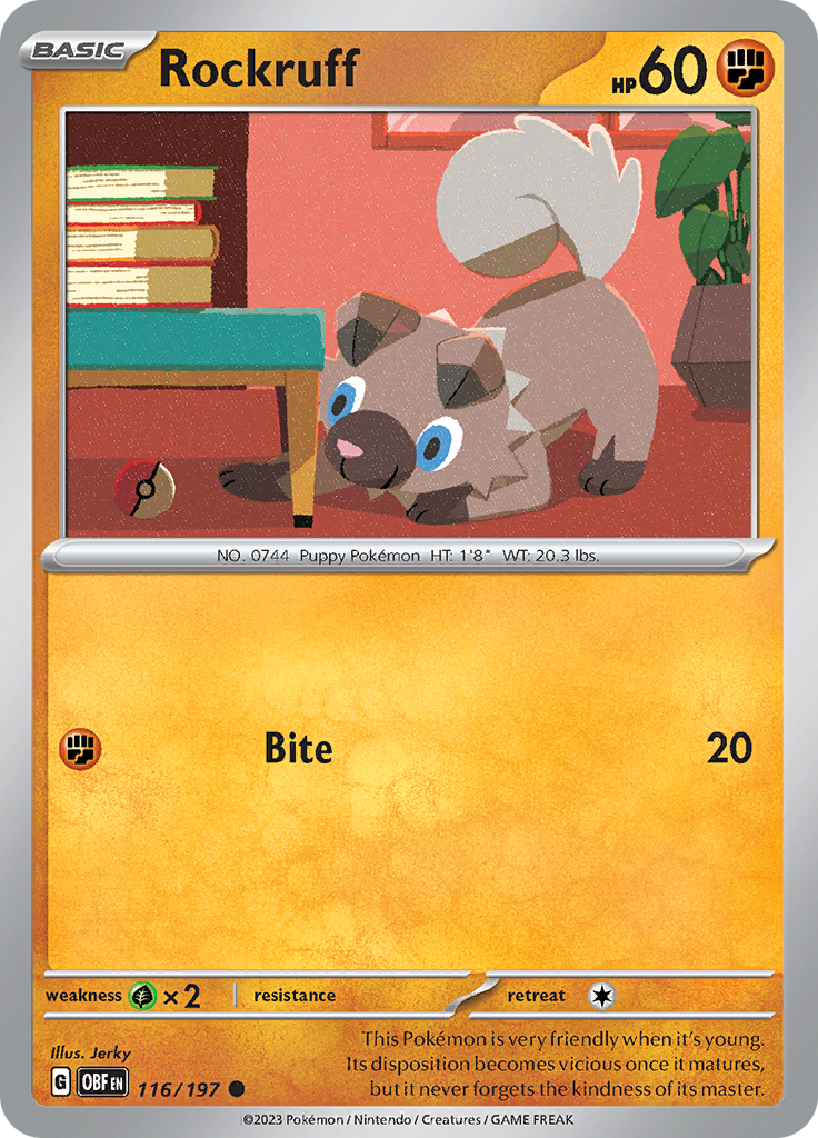 Rockruff (116/197) [Scarlet & Violet: Obsidian Flames] | Amazing Games TCG