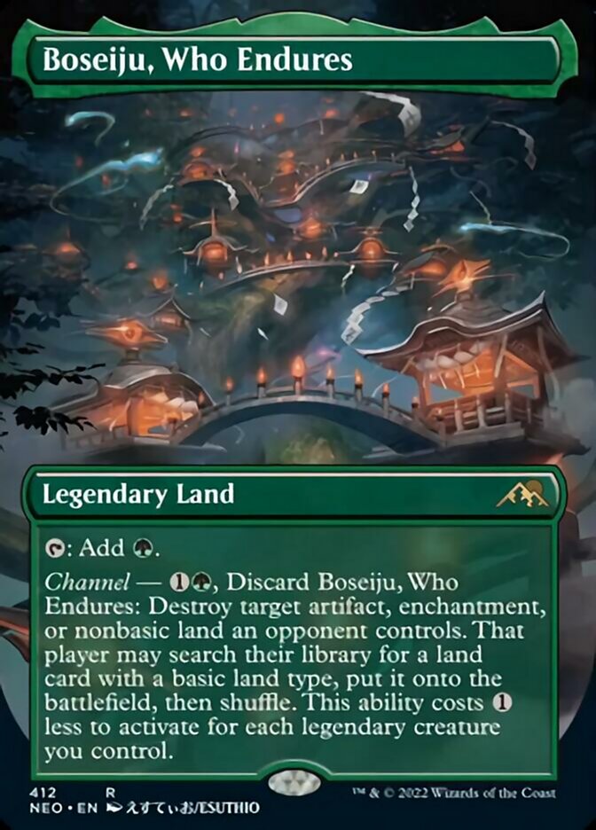 Boseiju, Who Endures (Borderless Alternate Art) [Kamigawa: Neon Dynasty] | Amazing Games TCG