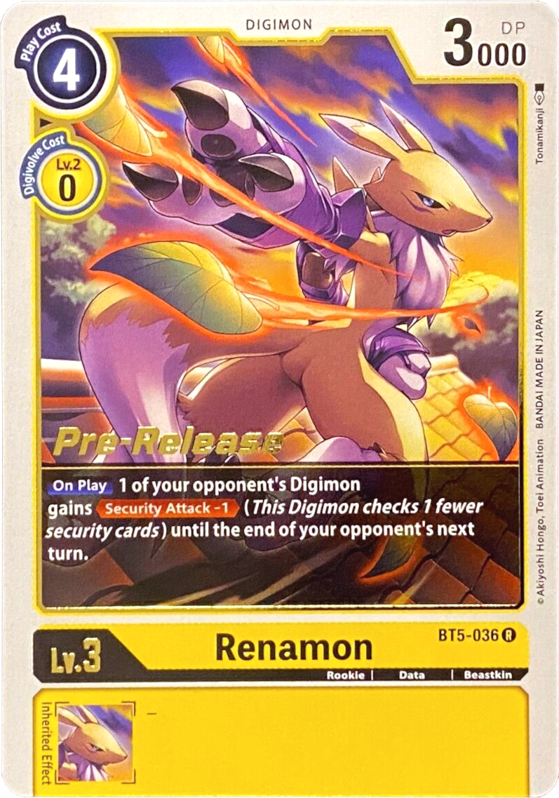 Renamon [BT5-036] [Battle of Omni Pre-Release Promos] | Amazing Games TCG