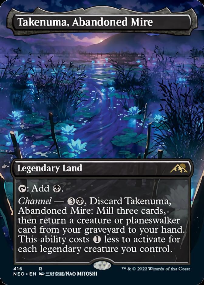 Takenuma, Abandoned Mire (Borderless Alternate Art) [Kamigawa: Neon Dynasty] | Amazing Games TCG