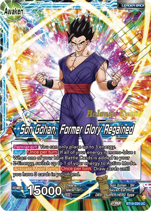 Son Gohan // Son Gohan, Former Glory Regained (Fighter's Ambition Holiday Pack) (BT19-034) [Tournament Promotion Cards] | Amazing Games TCG