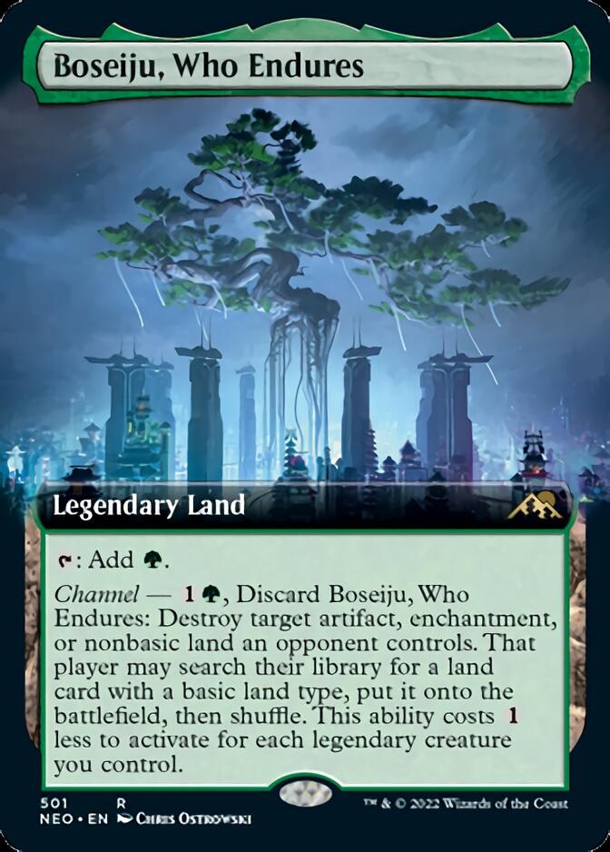 Boseiju, Who Endures (Extended Art) [Kamigawa: Neon Dynasty] | Amazing Games TCG