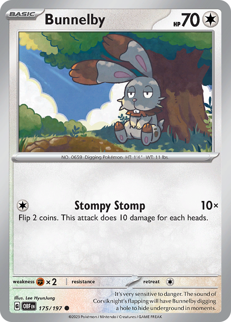 Bunnelby (175/197) [Scarlet & Violet: Obsidian Flames] | Amazing Games TCG