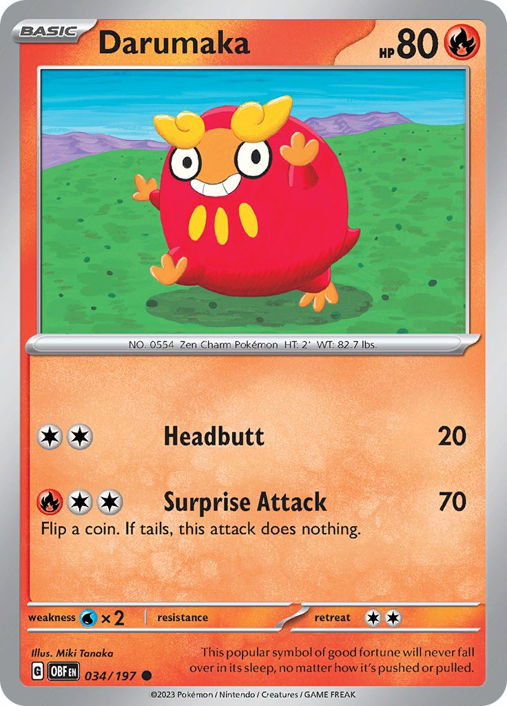 Darumaka (034/197) [Scarlet & Violet: Obsidian Flames] | Amazing Games TCG