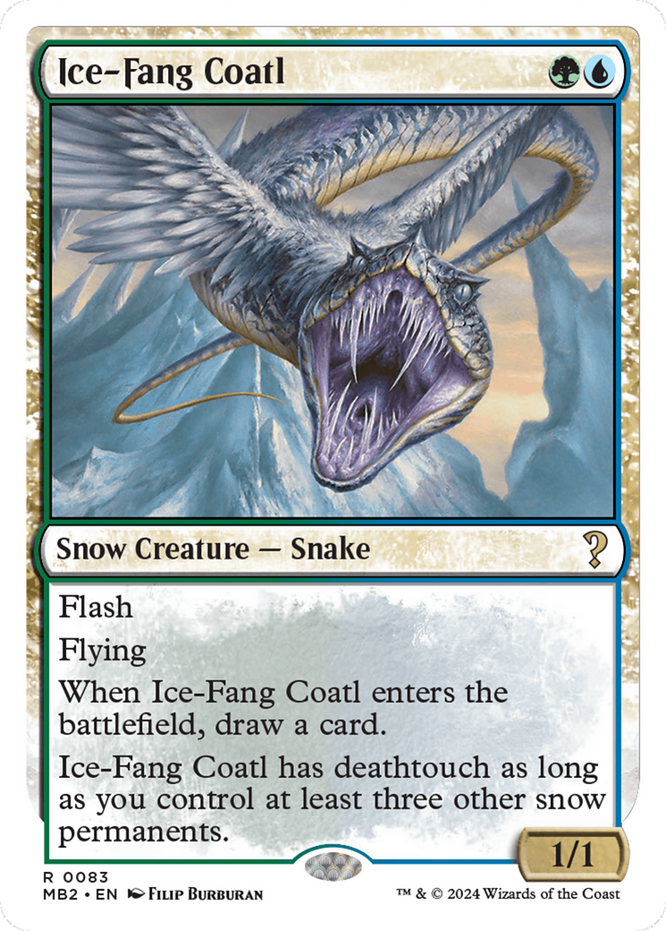 Ice-Fang Coatl (White Border) [Mystery Booster 2] | Amazing Games TCG