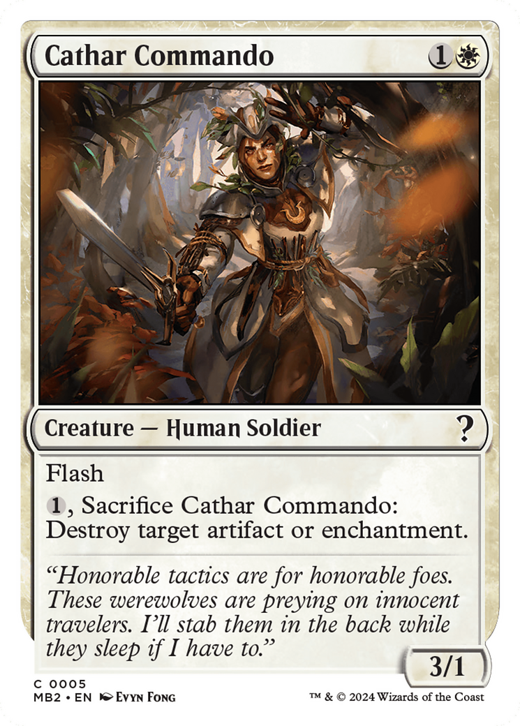 Cathar Commando (White Border) [Mystery Booster 2] | Amazing Games TCG