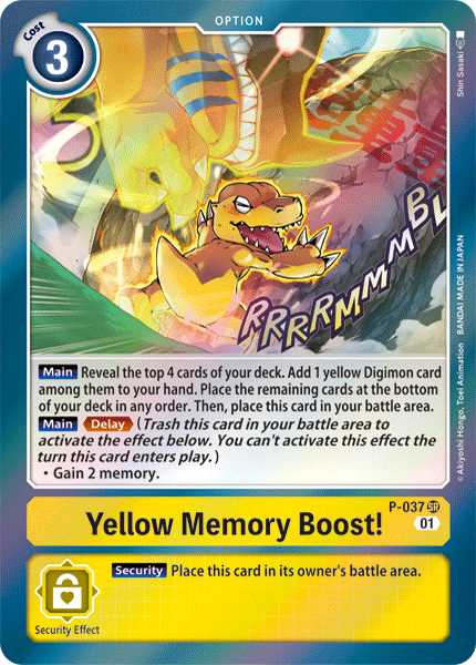 Yellow Memory Boost! [P-037] [Promotional Cards] | Amazing Games TCG