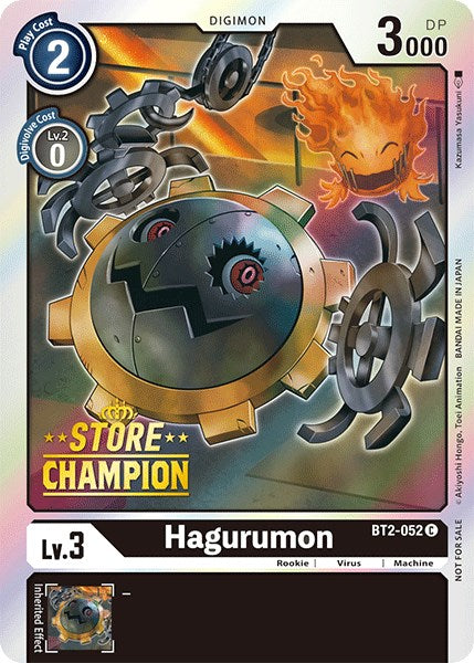 Hagurumon [BT2-052] (Store Champion) [Release Special Booster Promos] | Amazing Games TCG