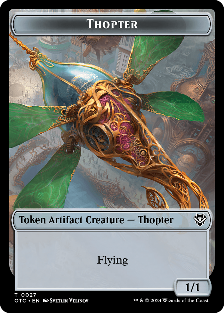 Thopter // Treasure Double-Sided Token [Outlaws of Thunder Junction Commander Tokens] | Amazing Games TCG