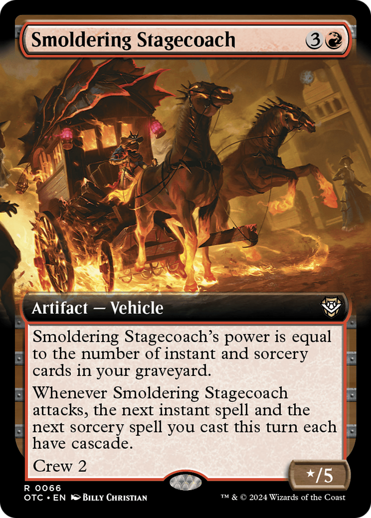 Smoldering Stagecoach (Extended Art) [Outlaws of Thunder Junction Commander] | Amazing Games TCG