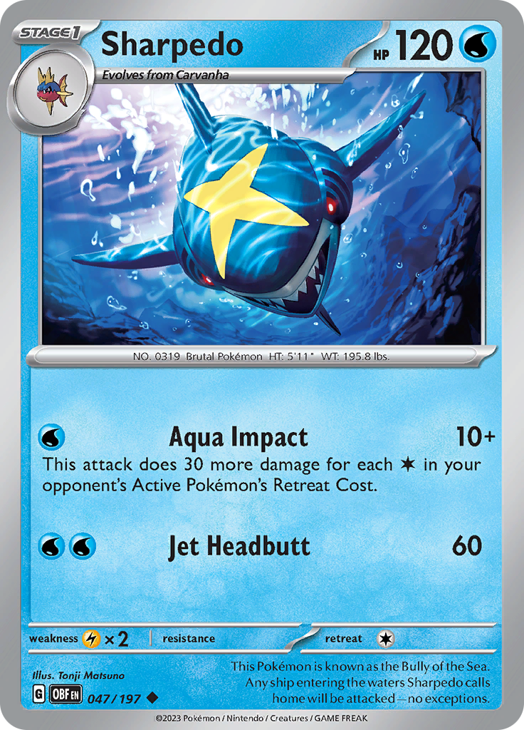 Sharpedo (047/197) [Scarlet & Violet: Obsidian Flames] | Amazing Games TCG