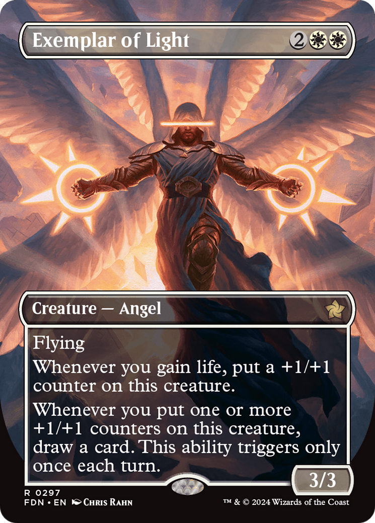 Exemplar of Light (Borderless) [Foundations] | Amazing Games TCG