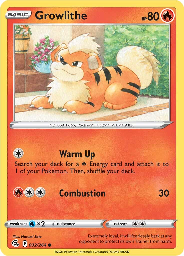 Growlithe (032/264) [Sword & Shield: Fusion Strike] | Amazing Games TCG