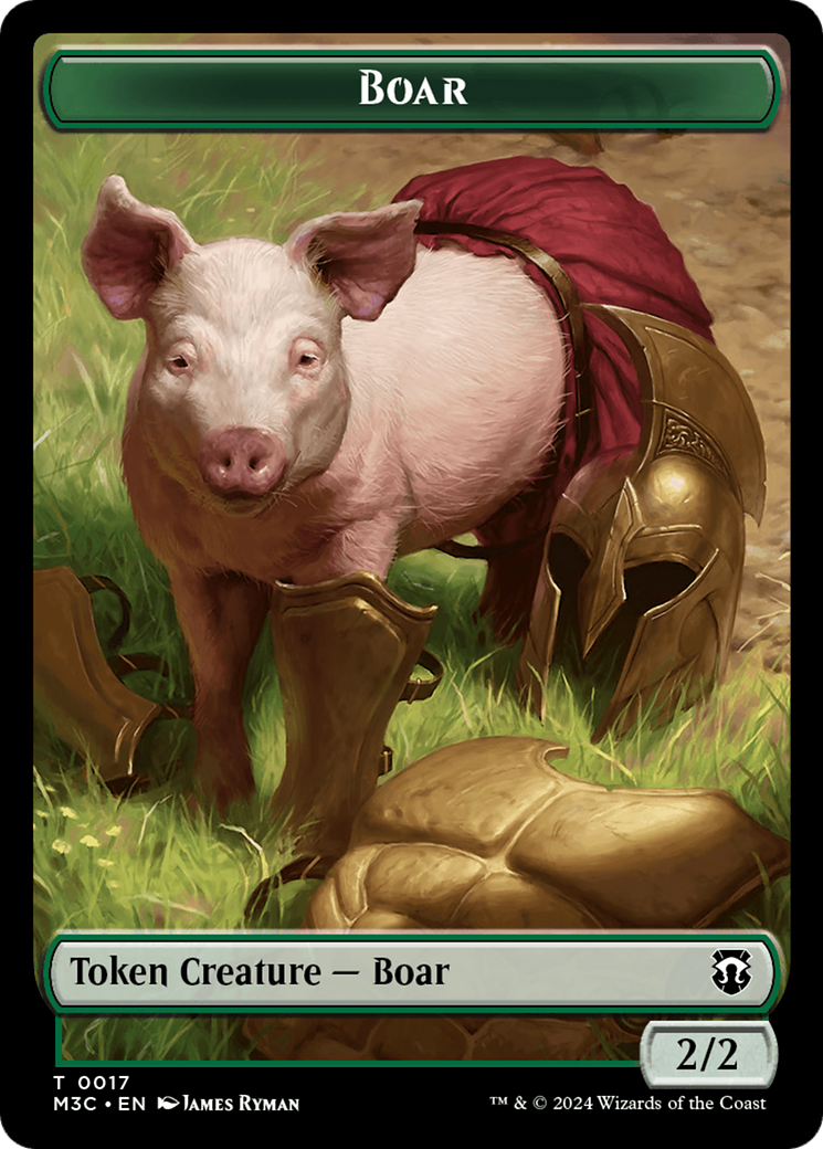 Boar (Ripple Foil) // Forest Dryad Double-Sided Token [Modern Horizons 3 Commander Tokens] | Amazing Games TCG