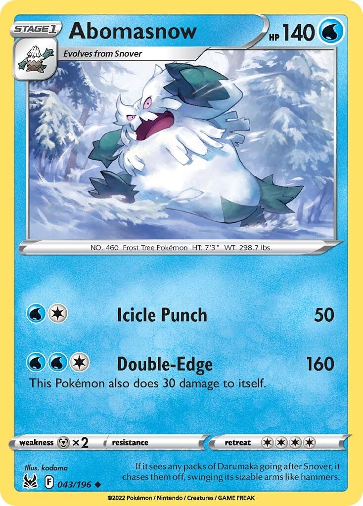 Abomasnow (043/196) [Sword & Shield: Lost Origin] | Amazing Games TCG