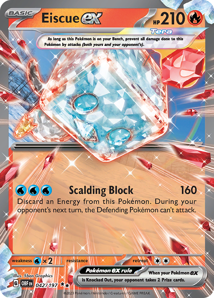 Eiscue ex (042/197) [Scarlet & Violet: Obsidian Flames] | Amazing Games TCG