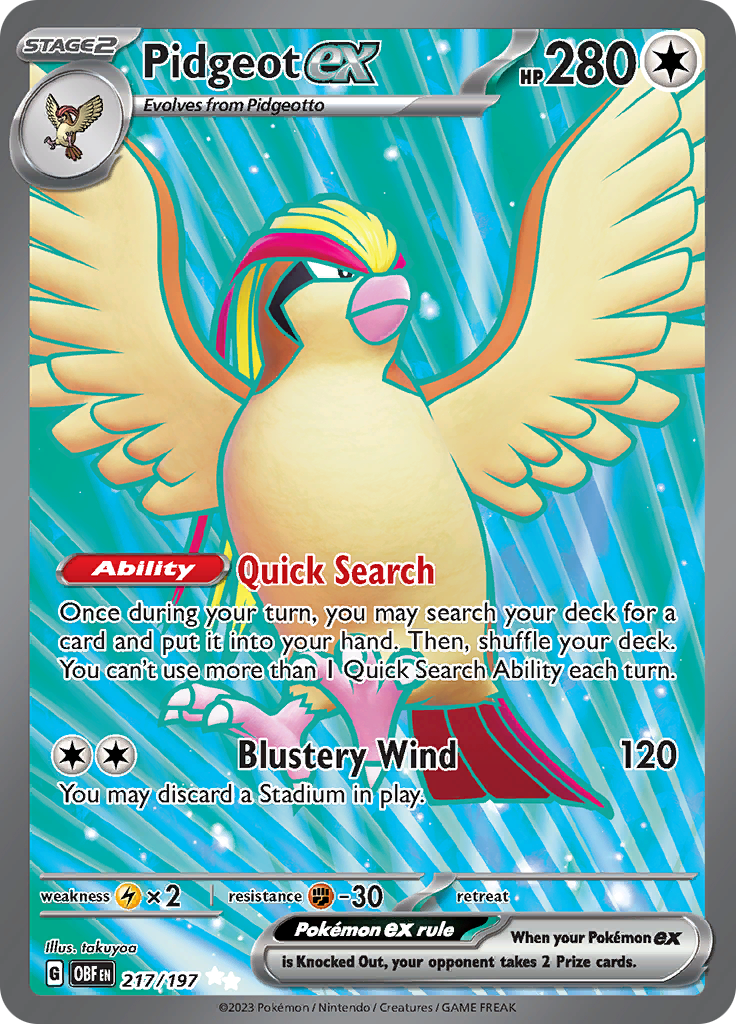 Pidgeot ex (217/197) [Scarlet & Violet: Obsidian Flames] | Amazing Games TCG