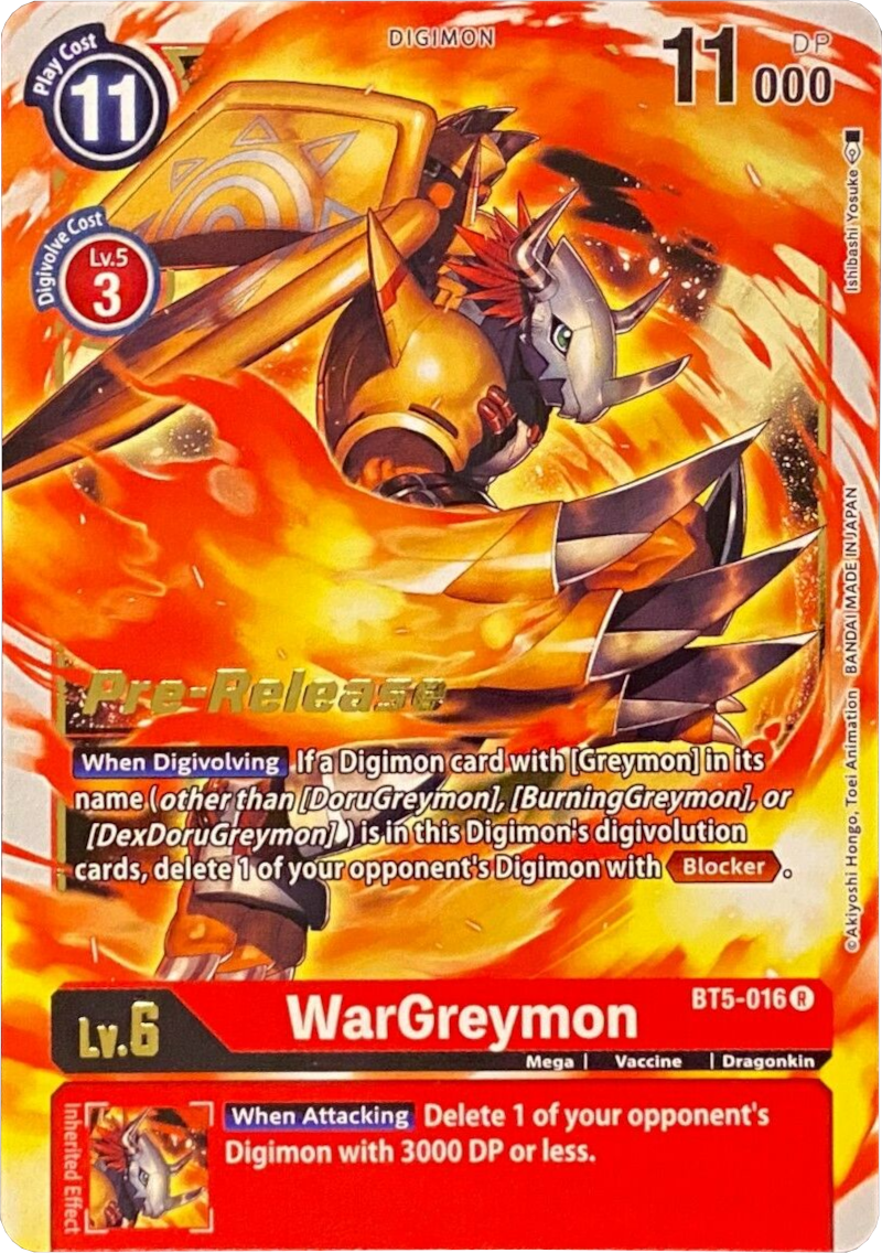 WarGreymon [BT5-016] [Battle of Omni Pre-Release Promos] | Amazing Games TCG