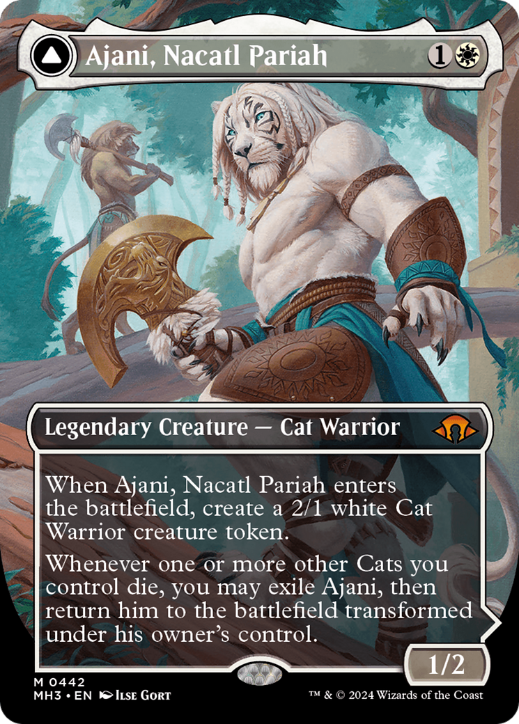 Ajani, Nacatl Pariah // Ajani, Nacatl Avenger (Borderless) [Modern Horizons 3] | Amazing Games TCG