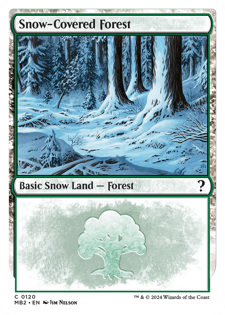 Snow-Covered Forest (White Border) [Mystery Booster 2] | Amazing Games TCG