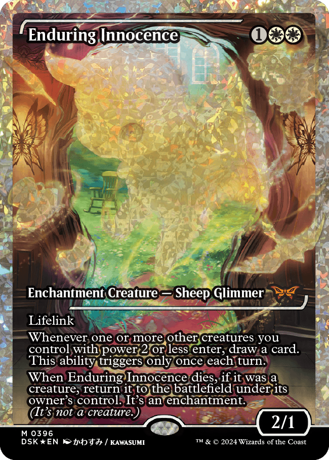 Enduring Innocence (Japan Showcase) (Fracture Foil) [Duskmourn: House of Horror] | Amazing Games TCG