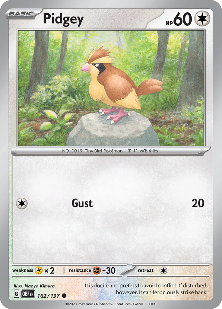 Pidgey (162/197) [Scarlet & Violet: Obsidian Flames] | Amazing Games TCG