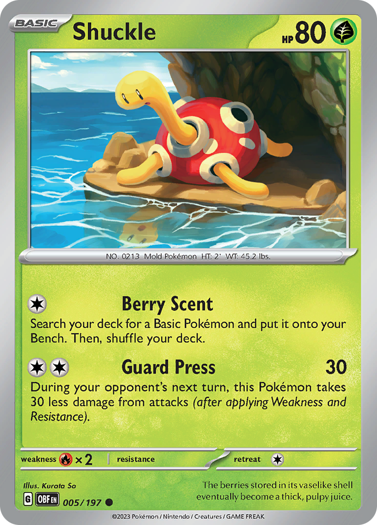 Shuckle (005/197) [Scarlet & Violet: Obsidian Flames] | Amazing Games TCG