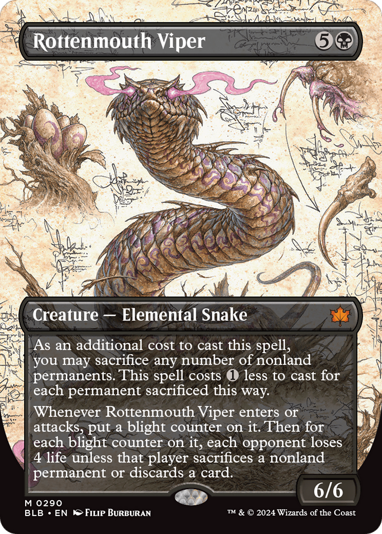 Rottenmouth Viper (Borderless) [Bloomburrow] | Amazing Games TCG