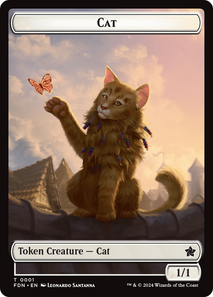 Cat (0001) // Cat (0002) Doubled-Sided Token [Foundations Tokens] | Amazing Games TCG