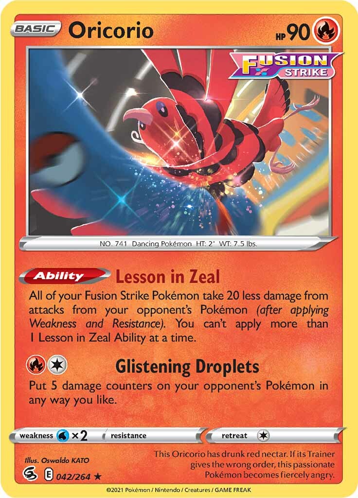 Oricorio (042/264) [Sword & Shield: Fusion Strike] | Amazing Games TCG