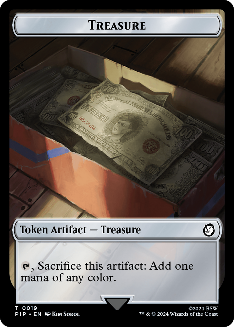 Treasure (0019) // Wasteland Survival Guide Double-Sided Token [Fallout Tokens] | Amazing Games TCG